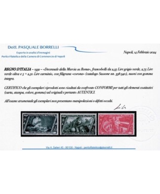 REGNO D'ITALIA - 1932 - DECENNALE, la serie COMPLETA con certificato