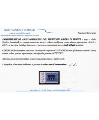 TRIESTE A - 1947/52 - RECAPITO AUTORIZZATO, la COLLEZIONE COMPLETA del periodo con certificato