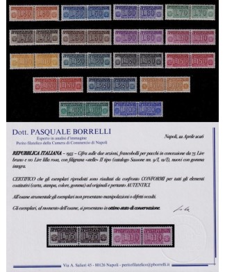 Repubblica - 1955 - /81 - PACCHI IN CONCESSIONE con filigrana STELLE