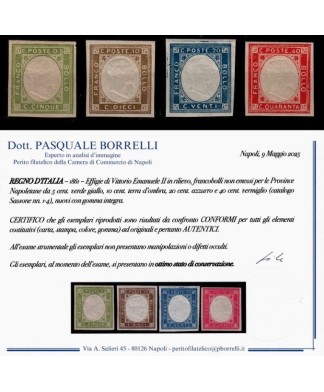 Regno - 1861 - PROVINCE NAPOLETANE, i NON EMESSI fino al c.40, 4 franc