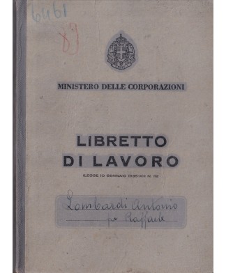 1937 Ministero Corporazioni...