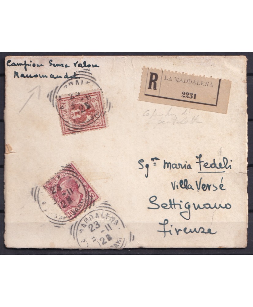 1911 campione senza valore raccomandata Floreale + Leoni