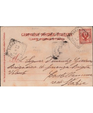 1903 Barano d’Ischia (Napoli) annullo tondo riquadrato con data ante catalogo