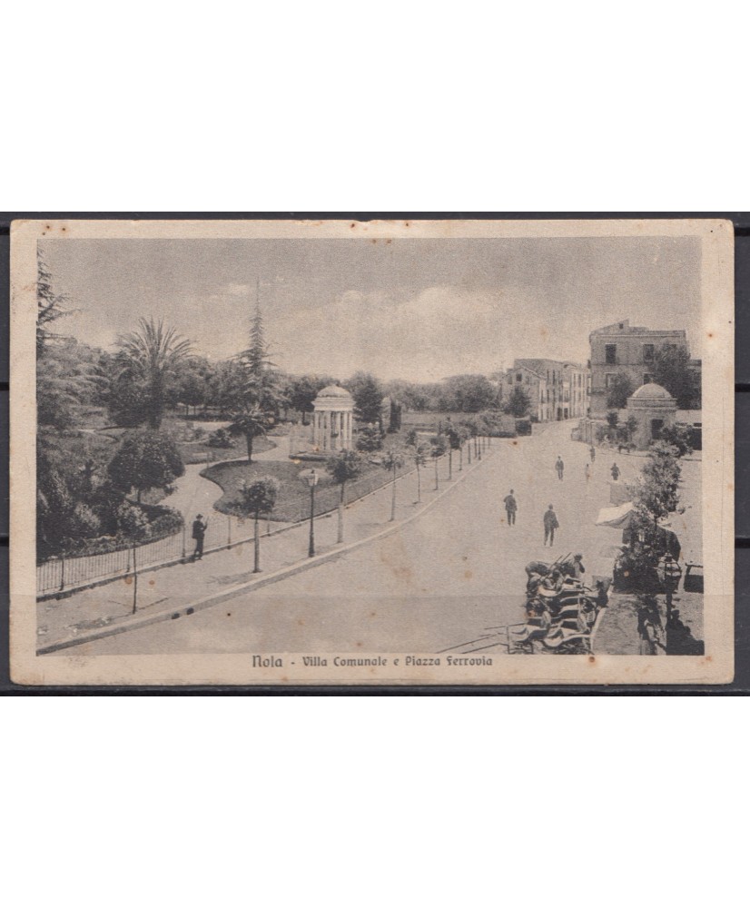 1910ca Nola (Napoli) villa comunale e piazza ferrovia