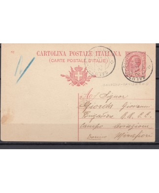 1916 cartolina postale Ambulante Saluzzo - Savignano