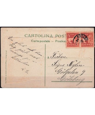 Cartolina 1910 Genova Corvetto usata da Svezia