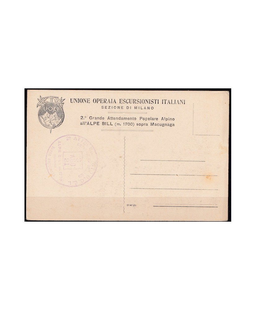 1921 cartolina Alpe Bill Macugnaga Unione Operaia