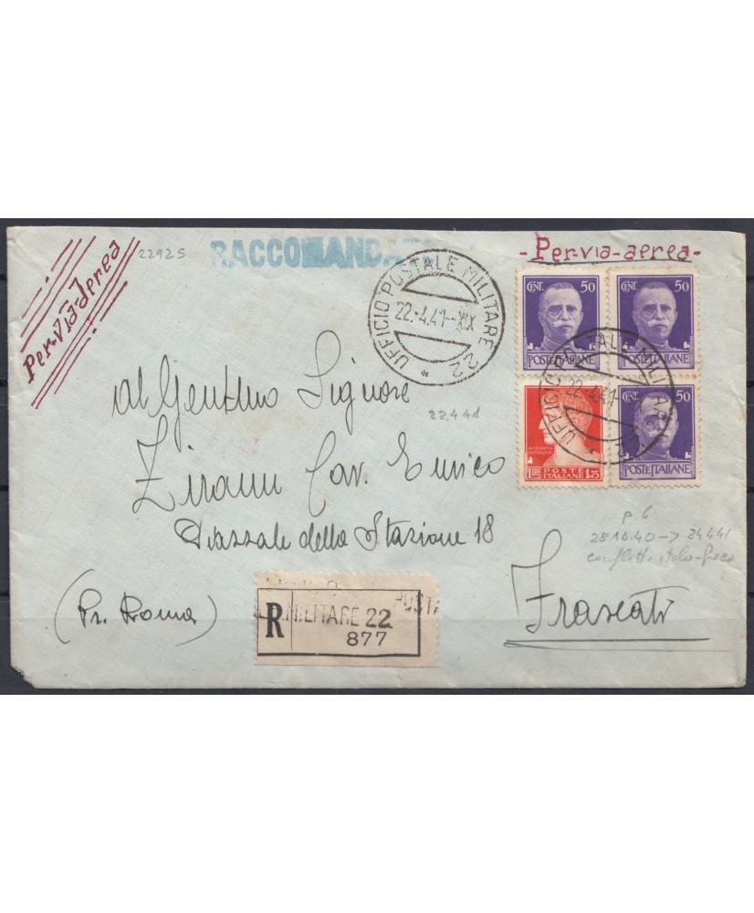 1941 P.M. 22 (Albania) aerea