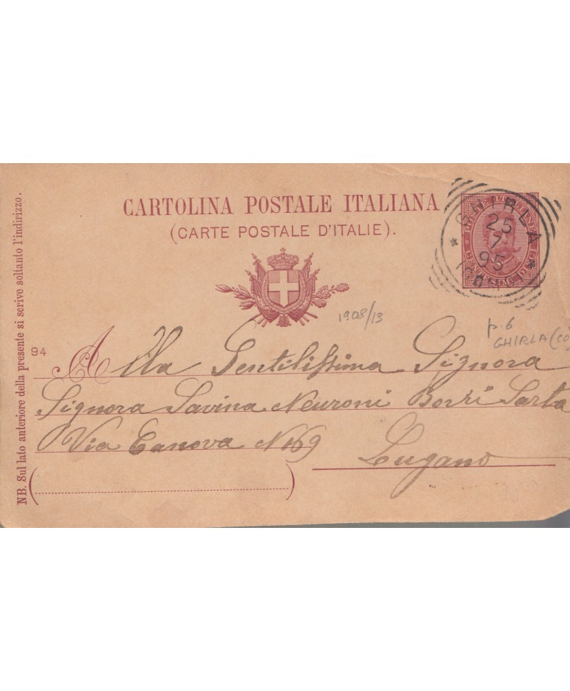 1895 tondo riquadrato Ghirla (Como)