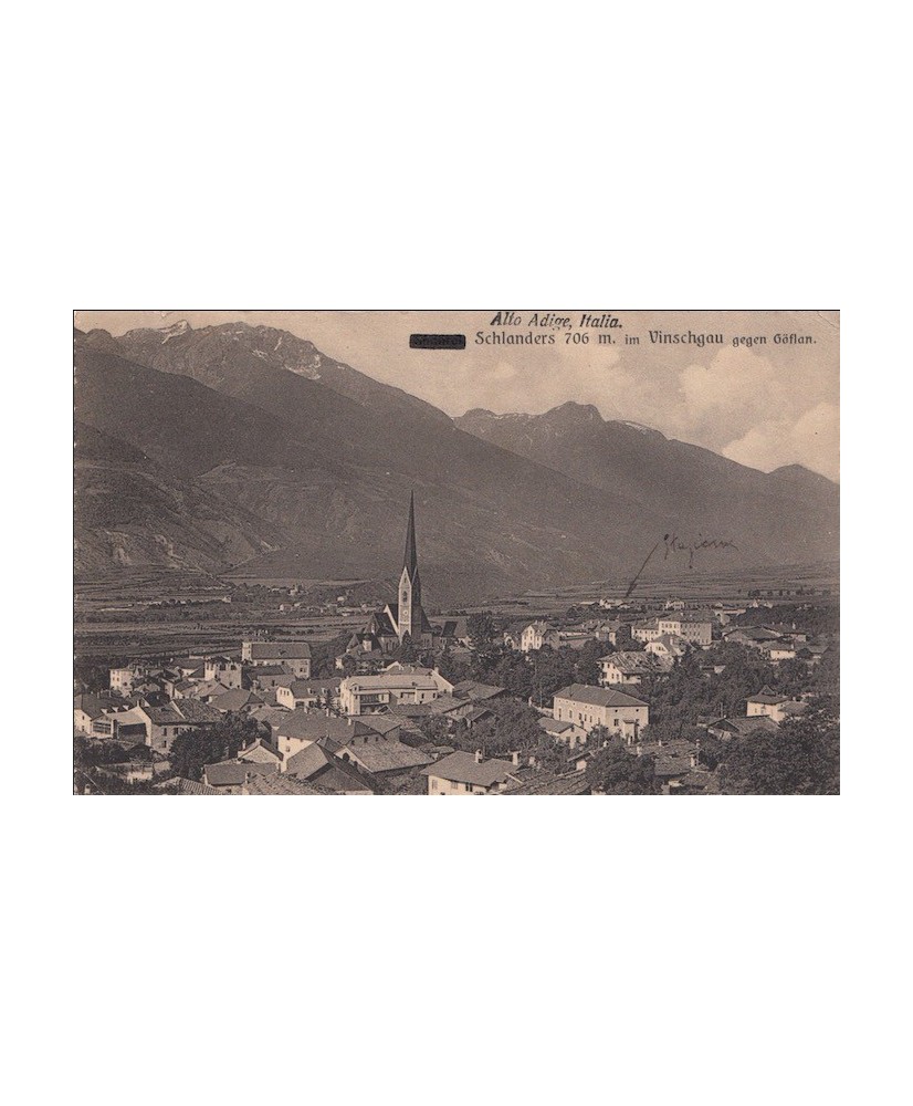 1925 cartolina Schlanders epurata Amb. Malles-Bolzano