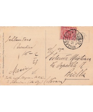 1925 cartolina Schlanders epurata Amb. Malles-Bolzano