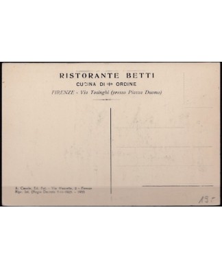 1933 Firenze ristorante Betti, cartolina nuova